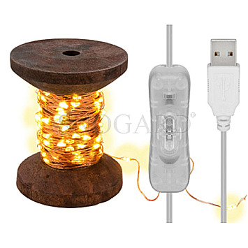 Goobay 60341 LED Lichterkette "Garnspule" klein USB 100 Micro-LEDs IP20
