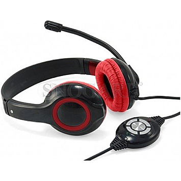 Conceptronic CCHATSTARU2R USB Headset rot/schwarz