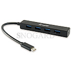 Equip 128954 4-Port USB-Hub USB 3.1 Typ-C / 4x USB 3.0 Typ-A Buchse schwarz