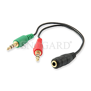 Equip 147942 Y-Kabel Audio Splitter 3.5mm Buchse -> 2x 3.5mm Stecker 13cm