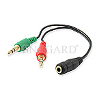 Equip 147942 Y-Kabel Audio Splitter 3.5mm Buchse -> 2x 3.5mm Stecker 13cm