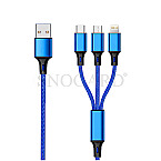 2GO 797151 USB Ladekabel 3in1 USB C/Micro-USB B/Lightning 1.5m blau