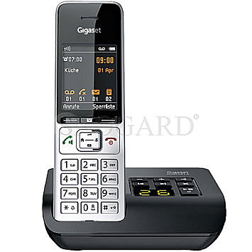 Gigaset Comfort 500A DECT Analog Telefon schwarz/silber