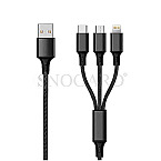 2GO USB Ladekabel 3in1 USB-C/Micro-USB B/Lightning 1.5m schwarz