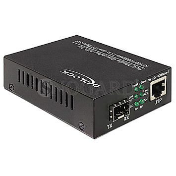 DeLOCK 86180 PoE+ Medien Konverter 10/100/1000Base-T zu SFP