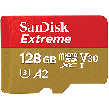 128GB SanDisk Extreme R190/W90 microSDXC UHS-I U3 A2 Class 10 V30 Kit