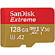 128GB SanDisk Extreme R190/W90 microSDXC UHS-I U3 A2 Class 10 V30 Kit