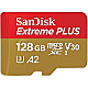 128GB SanDisk Extreme PLUS R200/W90 microSDXC UHS-I U3 A2 Class 10 V30 Kit