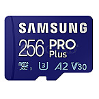256GB Samsung PRO Plus R160/W120 microSDXC UHS-I U3 A2 Class 10 V30 Kit