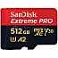 512GB SanDisk Extreme PRO R200/W140 microSDXC UHS-I U3 A2 Class 10 Kit