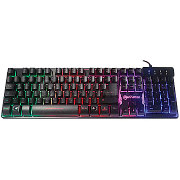 Manhattan 178457 RGB Gaming Tastatur mit Metallunterseite USB schwarz