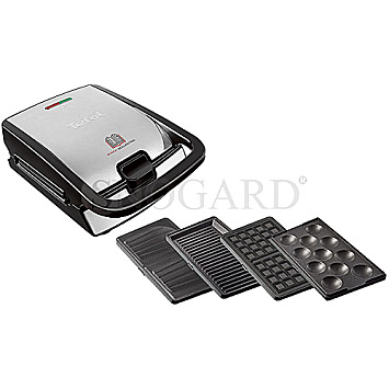 Tefal SW 854 D Snack Collection Waffel-/ Sandwichtoaster schwarz/edelstahl