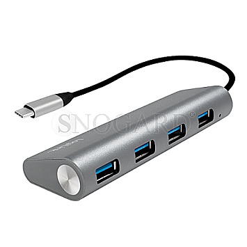 LogiLink UA0309 USB-Hub 4x USB-A 3.0 USB-C 3.0 grau