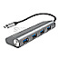 LogiLink UA0309 USB-Hub 4x USB-A 3.0 USB-C 3.0 grau