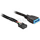 DeLOCK 83776 9pin USB 2.0 auf USB 3.0 19pin Header Konverter 45cm schwarz