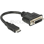 DeLOCK 65564 Adapter HDMI Mini Typ-C Stecker / DVI 24+5 Buchse 20cm schwarz