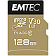 128GB Emtec SpeedIN PRO R95/W85 microSDXC UHS-I U3 A1 Class 10 V30 Kit