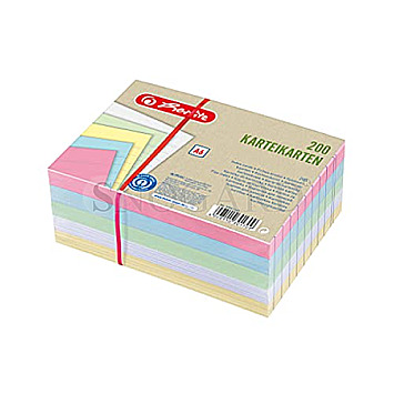 Herlitz 50041145 Karteikarten A6 liniert 4 Farben 200er