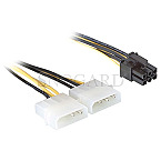 DeLOCK 82315 Stromkabel 6pin PCIe zu 2x 4pin Molex 15cm