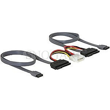 DeLOCK 84239 SATA All-in-One Cable 2x Combostecker + 4pin Buchse