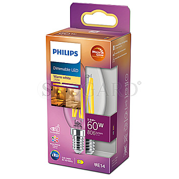 Philips 32455800 / 929003013901 Classic LED Kerze E14 60W E14 dimmbar