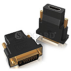 ICY BOX IB-AC552 DVI-D (24+1) Stecker zu HDMI Buchse 4K 60Hz Adapter schwarz