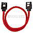 Corsair CC-8900250 Premium Sleeved SATA 6Gb/s Kabel 30cm rot