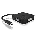 ICY BOX IB-DK1104-C 4in1 USB-C/DP -> HDMI/DP/ DVI-D/VGA Adapter schwarz