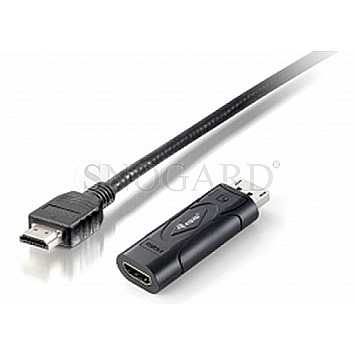 Equip 133438 DisplayPort Stecker auf HDMI Buchse Adapter 2m schwarz