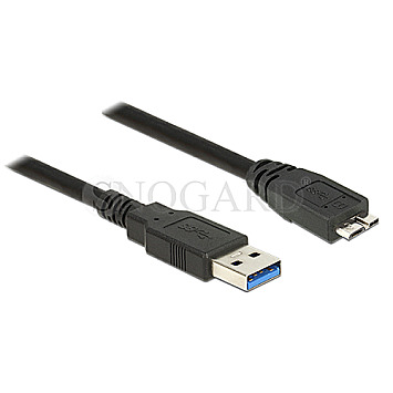 DeLOCK 85074 USB 3.0 Typ-A Stecker -> USB 3.0 Micro-B Stecker 2m schwarz
