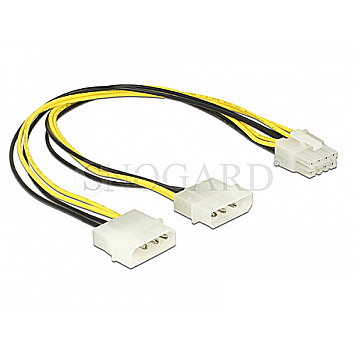 DeLOCK 85453 Stromkabel 2x 4pin Molex Stecker -> 8pin EPS Stecker 30cm