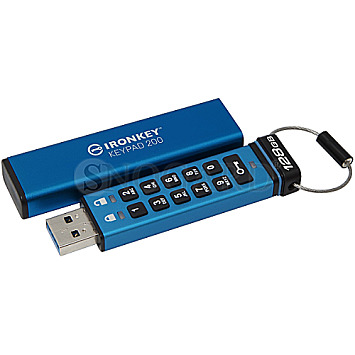 128GB Kingston IKKP200/128GB IronKey Keypad 200 USB-A 3.0 IP57 blau