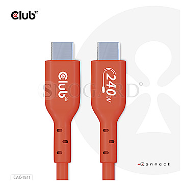 Club 3D CAC-1511 USB2 Typ-C Bi-Direktional USB-IF EPR PD 240W/480MB 1m