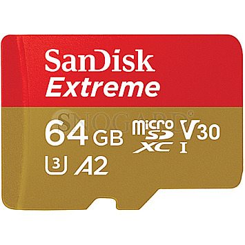 64GB SanDisk Extreme R170/W80 microSDXC UHS-I U3 A2 Class 10 V30 Kit