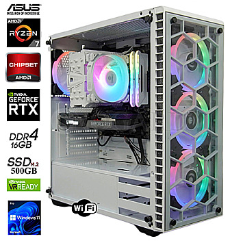 GamingLine AMD Ryzen R7-5700X-M2-RTX3070 OC LHR RGB WiFi