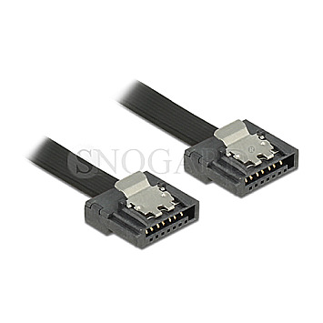 DeLOCK 83841 Flexi Kabel 2x SATA 7pin Stecker 6Gb/s 50cm schwarz