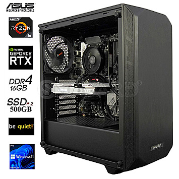 GamingLine Ryzen 5 5600X-M2-RTX3060Ti OC LHR Silent