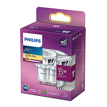 Philips LED Classic Lampe 35W GU10 warmweiss 255lm silber 2erPack