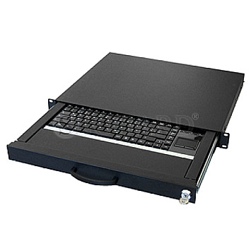 Aixcase AIX-19K1UKDETP-B 19"Rack 1U Tastatur DE Touchpad USB schwarz