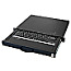 Aixcase AIX-19K1UKDETP-B 19"Rack 1U Tastatur DE Touchpad USB schwarz