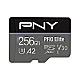 256GB PNY Pro Elite R100/W90 microSDXC UHS-I U3 A2 Class 10 V30