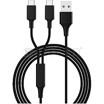 Smrter Hydra Duo USB-C / USB 2.0 Typ-A Ladekabel 1.2m schwarz