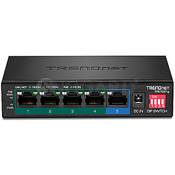 Trendnet TPE-TG51G 5 Port Gbit PoE+ 60W Switch schwarz