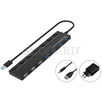 Conceptronic HUBBIES09BP Hubbies 7 Port 4x USB 3.0 + 3x USB 2.0 Netzteil schwarz