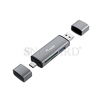 Equip 245460 USB 3.0 Hub Cardreader USB-C & USB-A SD/microSD