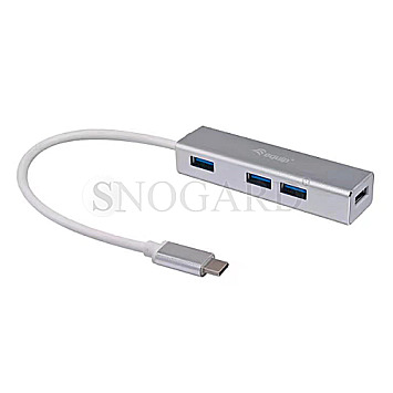 Equip 128958 USB-C Hub 4x USB 3.0 Buchse 15cm Aluminium silber