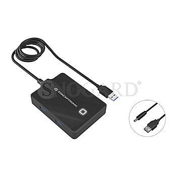 Conceptronic HUBBIES11B 4 Port USB 3.0 Hub schwarz