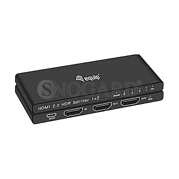 Equip 332716 HDMI Splitter 2.0 2-Port Ultra Slim 4K/60Hz schwarz