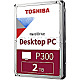 2TB Toshiba HDWD320UZSVA P300 Desktop High Performance 3.5" SATA 6Gb/s bulk