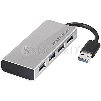 Club 3D CSV-1431 SenseVision 4 Port USB 4.0 Hub + Stromadapter silber